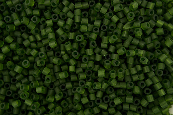 10g TOHO 1.5mm Cube Japanese Seed Beads 940F Transparent Frosted Olivine