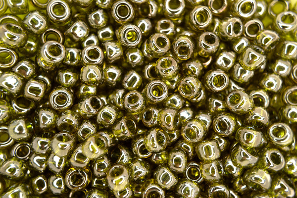 10g TOHO 3/0 Runde japanische Rocailles 5,5mm 457 Gold Glanz Grüner Tee