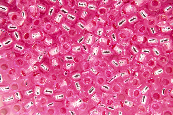 10g TOHO 6/0 Runde japanische Rocailles 4mm 38 Silber gefüttert Rosa