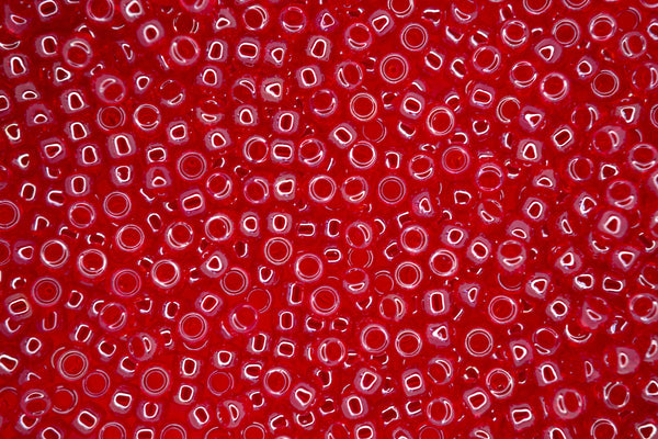 10g TOHO 8/0 Round Japanese Beads 3mm 109B Transparent Lustered Siam Ruby