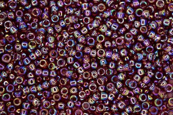 10g TOHO 8/0 Round Japanese Beads 3mm 166B Transparent Medium Amethyst Rainbow