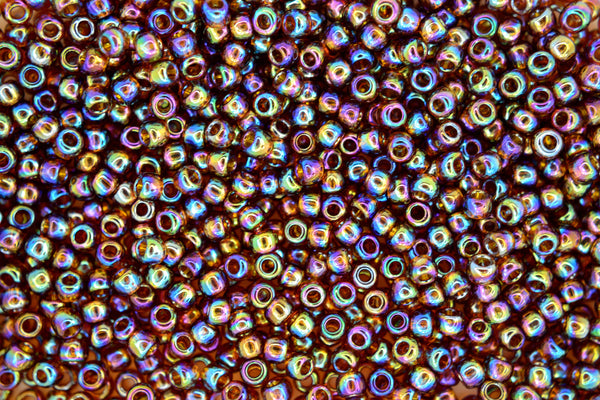 10g TOHO 8/0 Round Japanese Beads 3mm 177 Transparent Smoky Topaz Rainbow