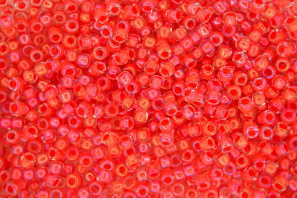 10g TOHO 8/0 Round Japanese Beads 3mm 190 Inside Color Luster Crystal Tropical Sunset Lined