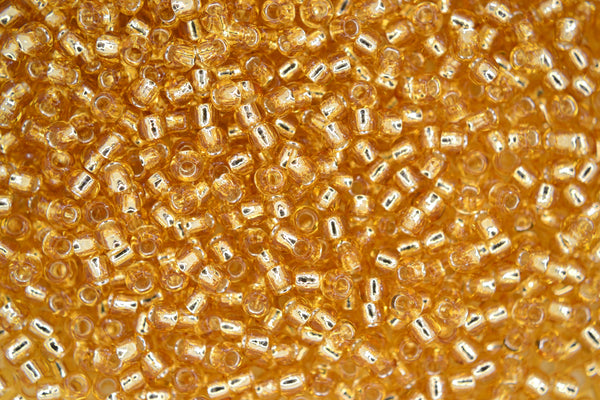 10g TOHO 8/0 Round Japanese Beads 3mm 22 Silver Lined Light Topaz