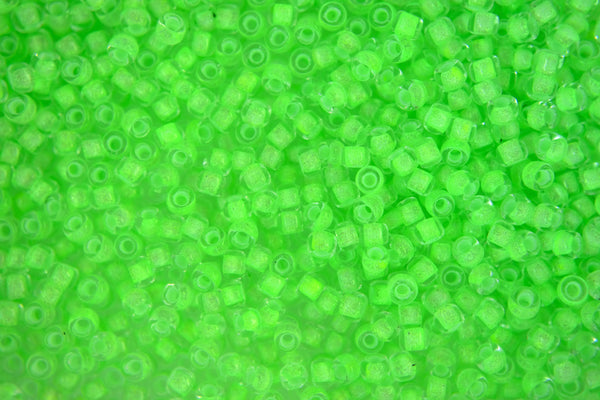 10g TOHO 8/0 Round Japanese Beads 3mm 2503 Reflection Neon Green