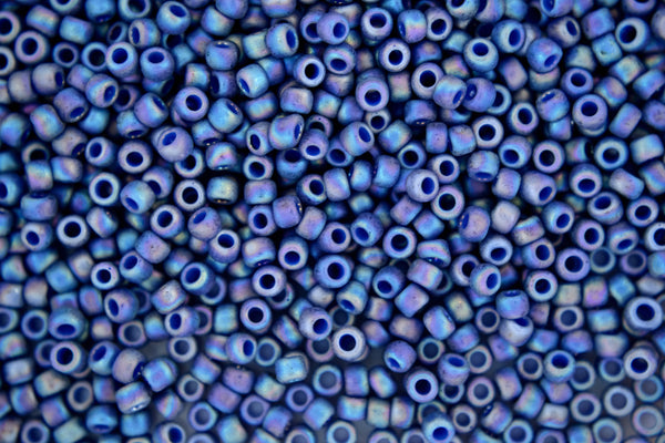 10g TOHO 8/0 Round Japanese Beads 3mm 2636F Semi Glazed Rainbow Soft Blue