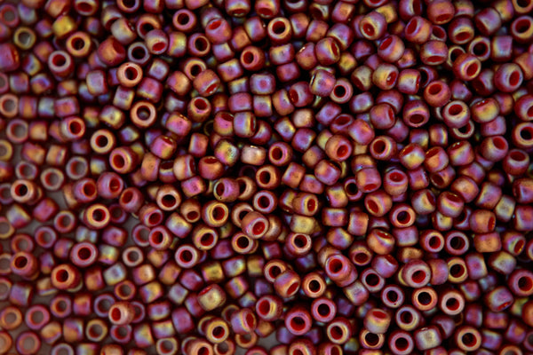 10g TOHO 8/0 Round Japanese Beads 3mm 2640F Semi Glazed Rainbow Burnt Orange
