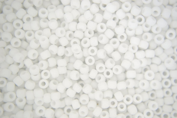 10g TOHO 8/0 Round Japanese Beads 3mm 41F Opaque White Frosted