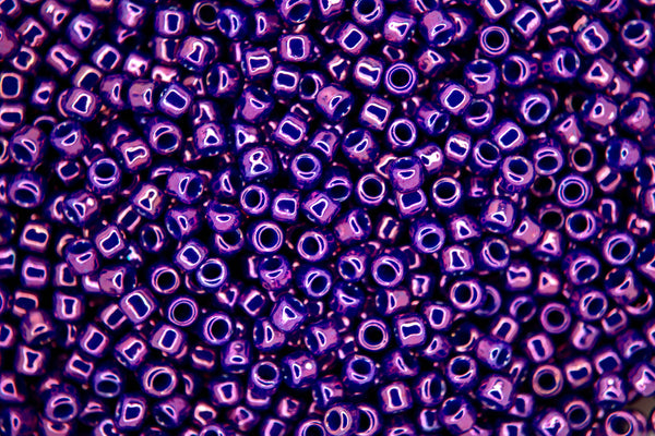 10g TOHO 8/0 Round Japanese Beads 3mm 461 Higher Metallic Grape