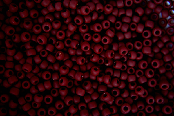 10g TOHO 8/0 Round Japanese Beads 3mm 46F Opaque Frosted Oxblood