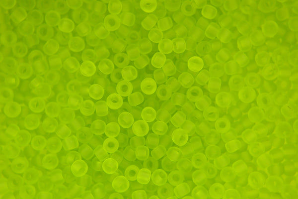 10g TOHO 8/0 Round Japanese Beads 3mm 4F Transparent Frosted Lime Green