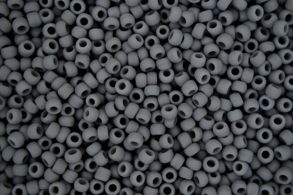 10g TOHO 8/0 Round Japanese Beads 3mm 53F Opaque Frosted Grey