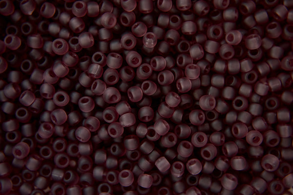 10g TOHO 8/0 Round Japanese Beads 3mm 6BF Transparent Frosted Medium Amethyst