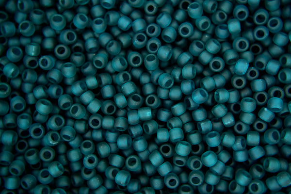 10g TOHO 8/0 Round Japanese Beads 3mm 7BDF Transparent Frosted Teal