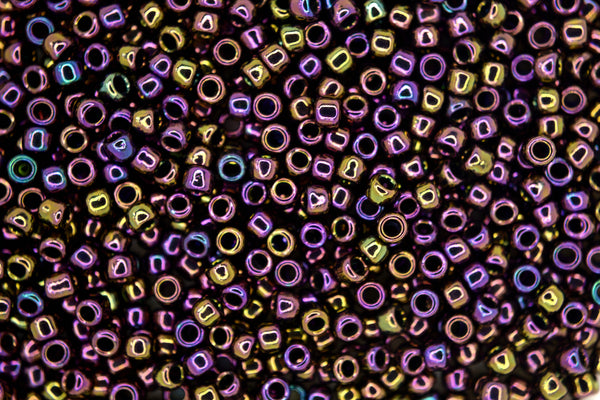 10g TOHO 8/0 Round Japanese Beads 3mm 85 Metallic Iris Purple