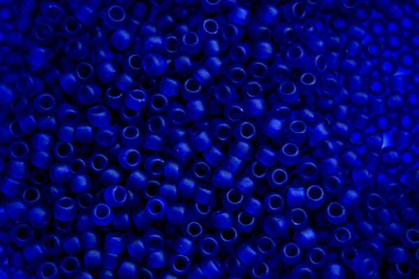 10g TOHO 8/0 Round Japanese Beads 3mm 8DF Transparent Frosted Cobalt