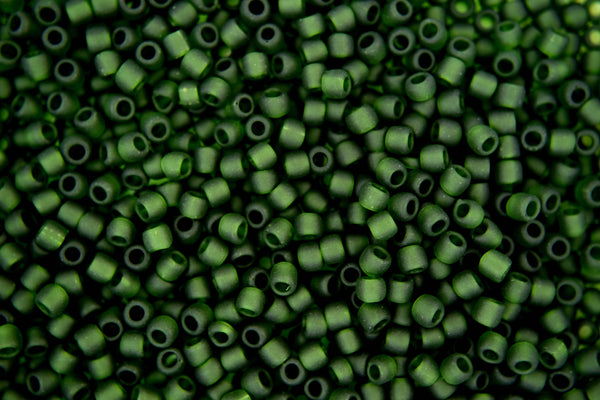 10g TOHO 8/0 Round Japanese Beads 3mm 940F Transparent Frosted Olivine