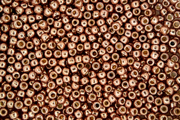 10g TOHO 8/0 Round Japanese Beads 3mm PF593 PermaFinish Galvanized Almond