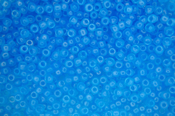 10g TOHO 8/0 Round Japanese Beads 3mm Y619 HYBRID Sueded Gold Transparent Aquamarine