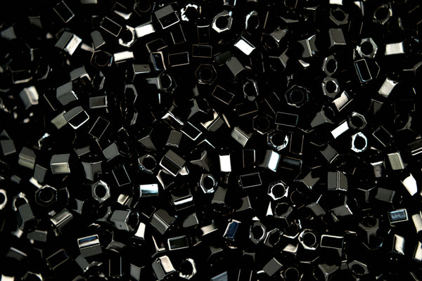 10g TOHO 8/0 Hexagon Japanese Seed Beads 3mm 49 Opaque Jet