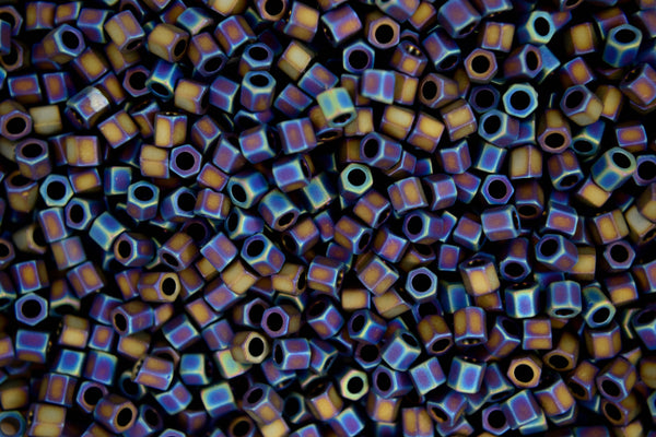 10g TOHO 8/0 Hexagon Japanese Seed Beads 3mm 615 Matte Color Iris Purple