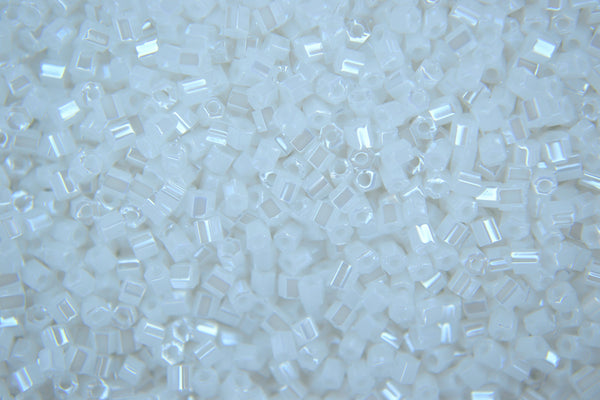 10g TOHO 11/0 Hexagon Japanese Seed Beads Size 2mm 121 Opaque White Luster