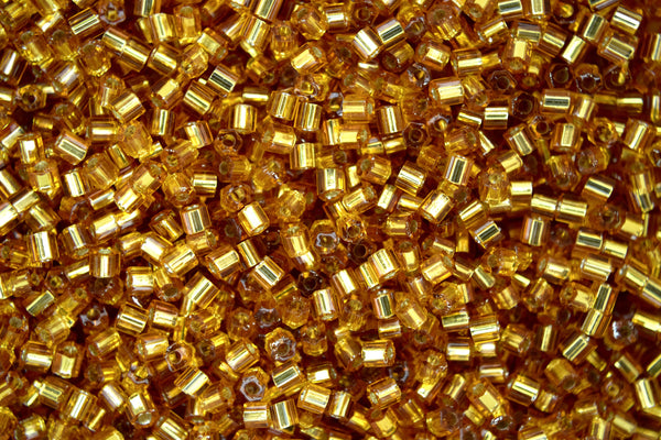 10g TOHO 11/0 Hexagon Japanese Seed Beads Size 2mm 22C Silver Lined Topaz