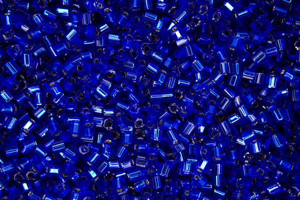 10g TOHO 11/0 Hexagon Japanese Seed Beads Size 2mm 28 Silver Lined Cobalt