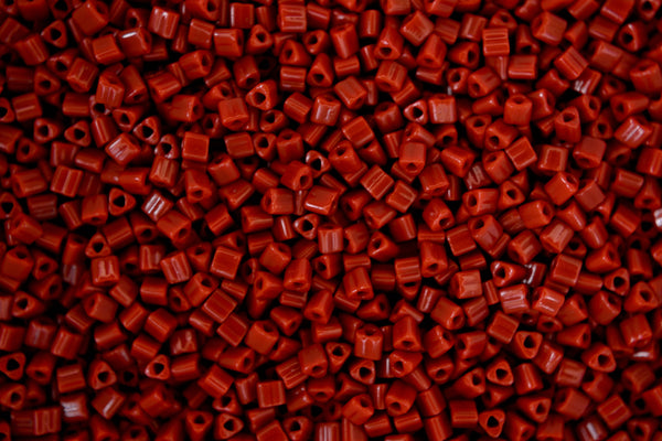 10g TOHO 11/0 Triangle Japanese Seed Beads 2mm 46L Opaque Terra Cotta