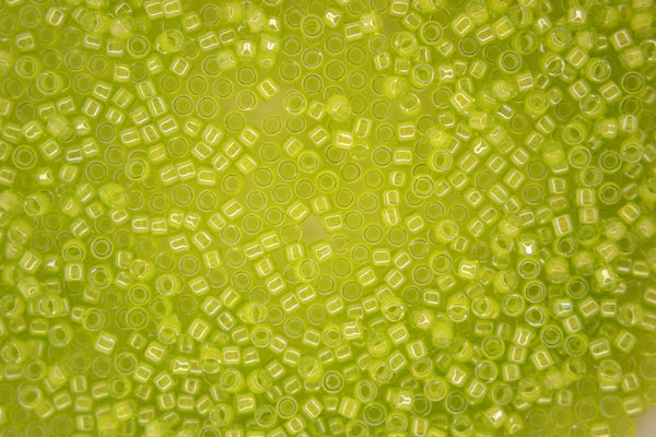 7g TOHO 11/0 Cylinder Treasure Japanese Seed Beads 1.8mm 1045 Yellow Lined Lemon Lime