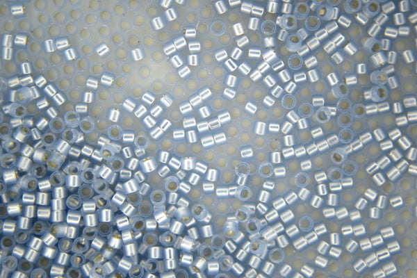 7g TOHO 11/0 Cylinder Treasure Japanese Seed Beads 1.8mm 2246 Transparent Silver Lined Ice Blue
