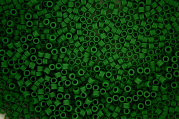 7g TOHO 11/0 Cylinder Treasure Japanese Seed Beads 1.8mm 47HF Opaque Frosted Pine Green