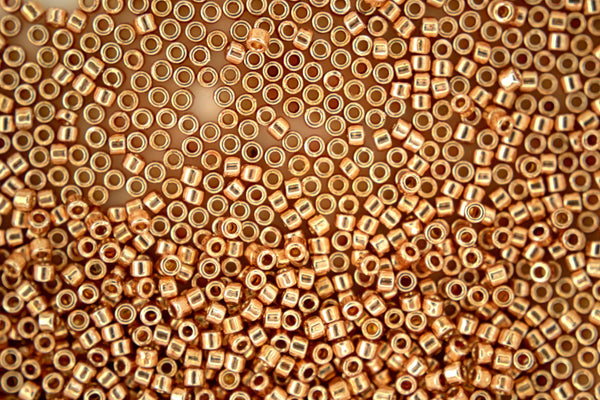 7g TOHO 11/0 Cylinder Treasure Japanese Seed Beads 1.8mm PF551 PermaFinish Galvanized Rose Gold