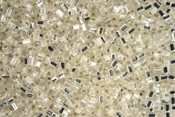 10g TOHO 11/0 Triangle Japanese Seed Beads 2mm 21 Silver Lined Crystal