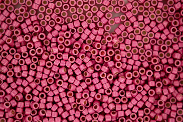 7g TOHO 11/0 Cylinder Treasure Japanese Seed Beads 1.8mm PF553F PermaFinish Galvanized Matte Vintage Rose