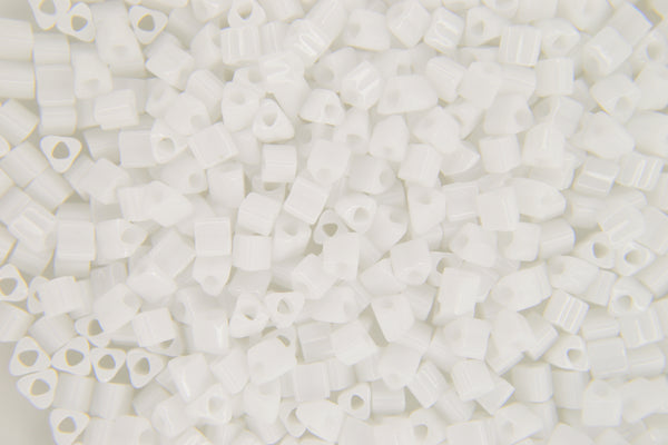 10g TOHO 8/0 Triangle Japanese Seed Beads 3mm 41 Opaque White