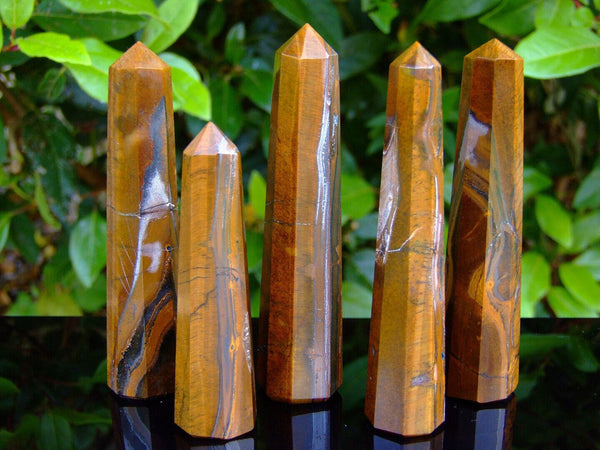 Tigers Eye Obelisk Handmade Tower Polished Natural Gemstone Beadacious