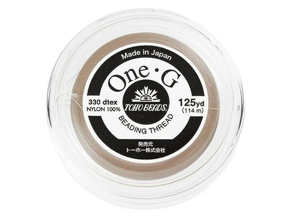 Toho One-G 0.2mm 125yd Beading Thread Beige Beadacious