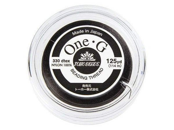 Toho One-G 0.2mm 125yd Beading Thread Black Beadacious