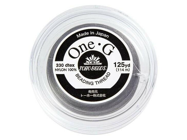 Toho One-G 0.2mm 125yd Beading Thread Gray Beadacious