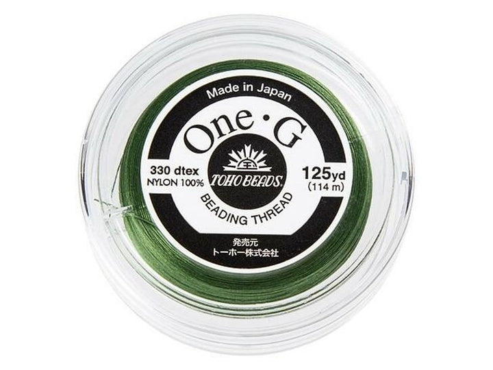 Toho One-G 0.2mm 125yd Beading Thread Green Beadacious