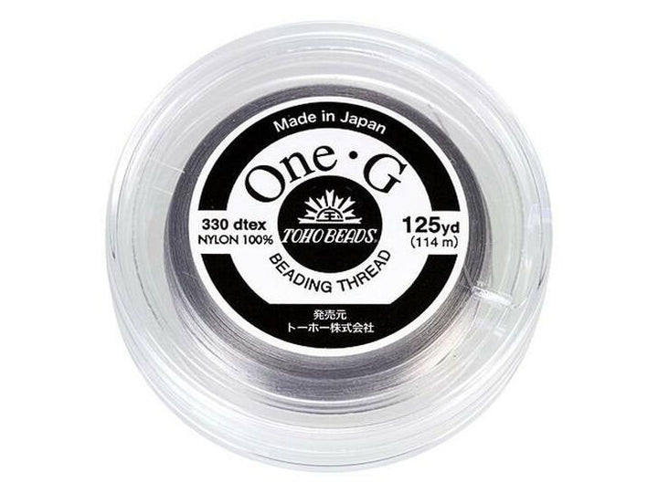 Toho One-G 0.2mm 125yd Beading Thread Light Gray Beadacious