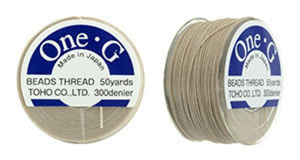 Toho One-G 0.2mm 50yd Beading Thread Beige Beadacious