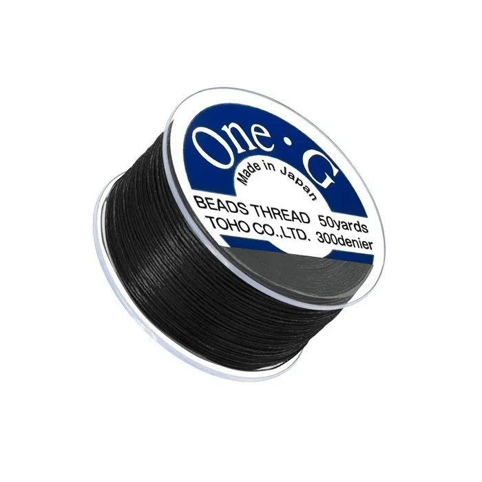 Toho One-G 0.2mm 50yd Beading Thread Black Beadacious