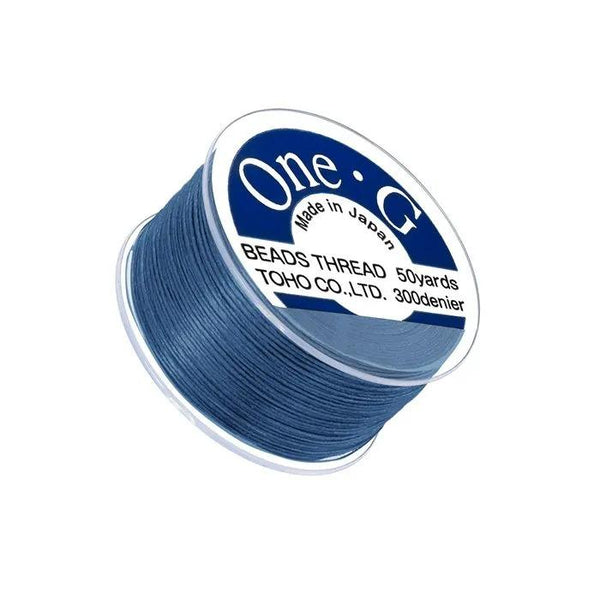 Toho One-G 0.2mm 50yd Beading Thread Blue Beadacious