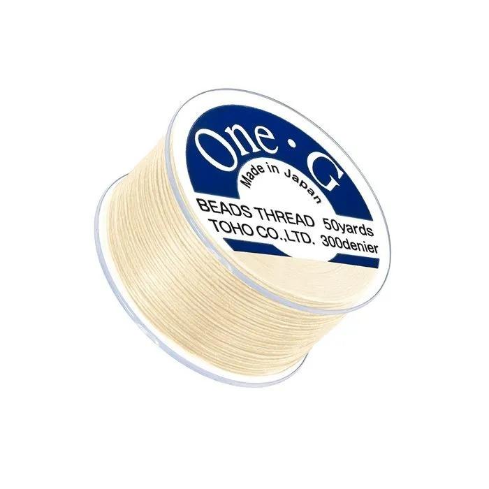 Toho One-G 0.2mm 50yd Beading Thread Cream Beadacious