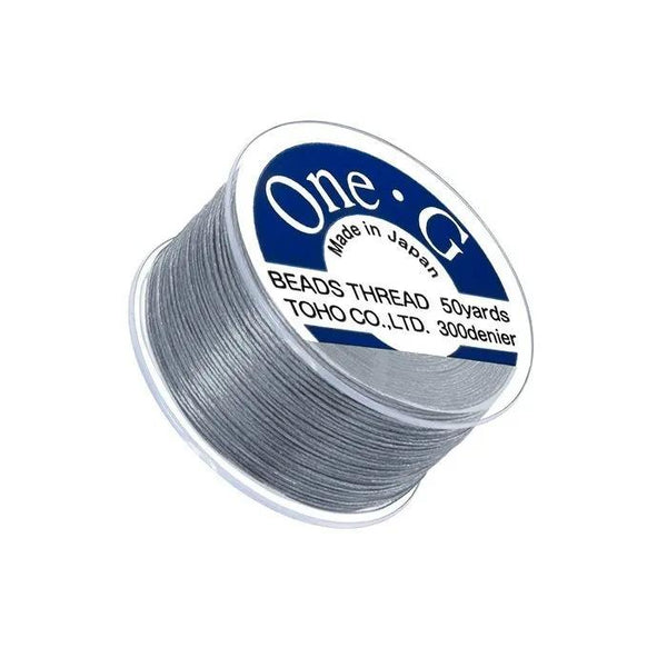 Toho One-G 0.2mm 50yd Beading Thread Gray Beadacious