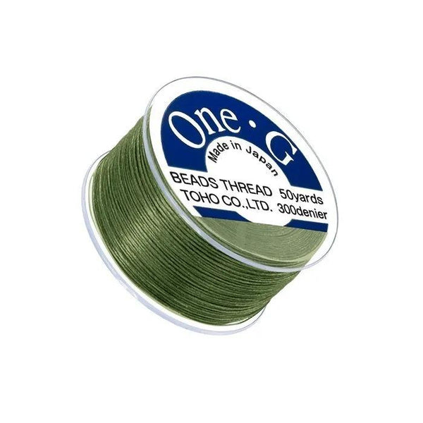 Toho One-G 0.2mm 50yd Beading Thread Green Beadacious