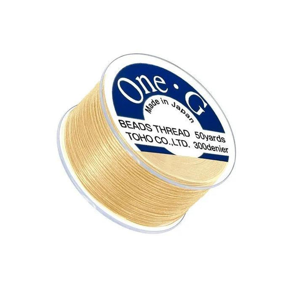 Toho One-G 0.2mm 50yd Beading Thread Light Yellow Beadacious