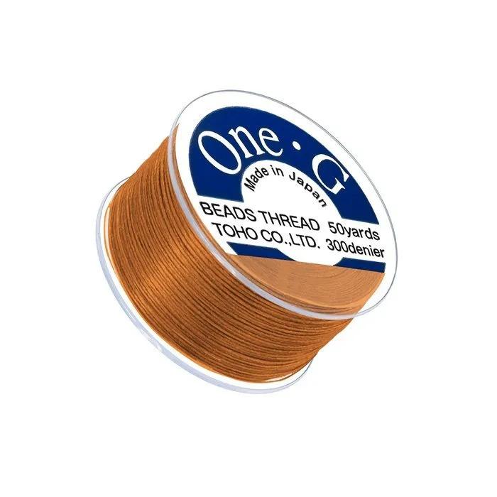 Toho One-G 0.2mm 50yd Beading Thread Orange Beadacious